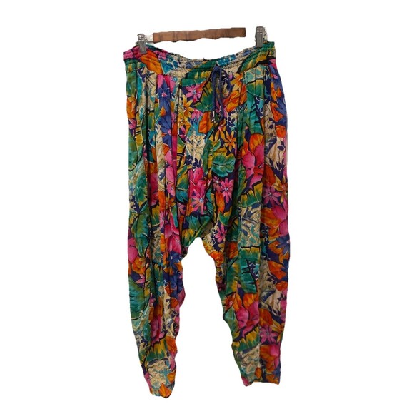 Bandini Floral Printed Harem Pants Hippie Festival 100% Rayon Size P - Picture 8 of 8